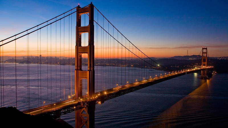 San Francisco's Golden Gate Bridge opened in 1937, connecting San Francisco to  Marin County in the north