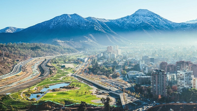 Santiago winter cityscape