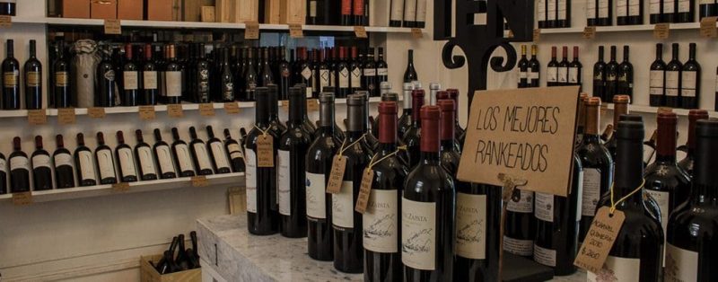 Balcão de produtos da Loja Winery