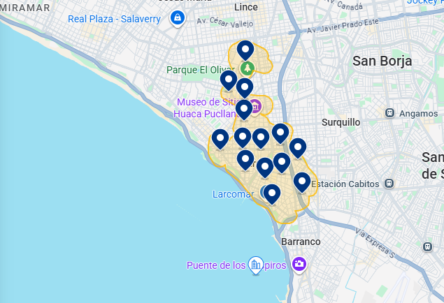 Bairro de Miraflores em Lima