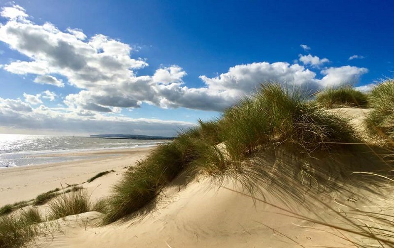 Vista da Praia Camber Sands, East Sussex