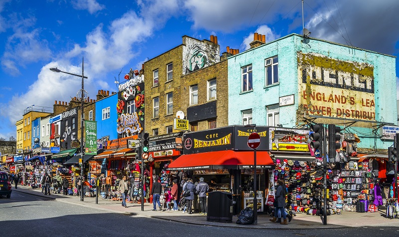 Vista da região de Camden Town em Londres