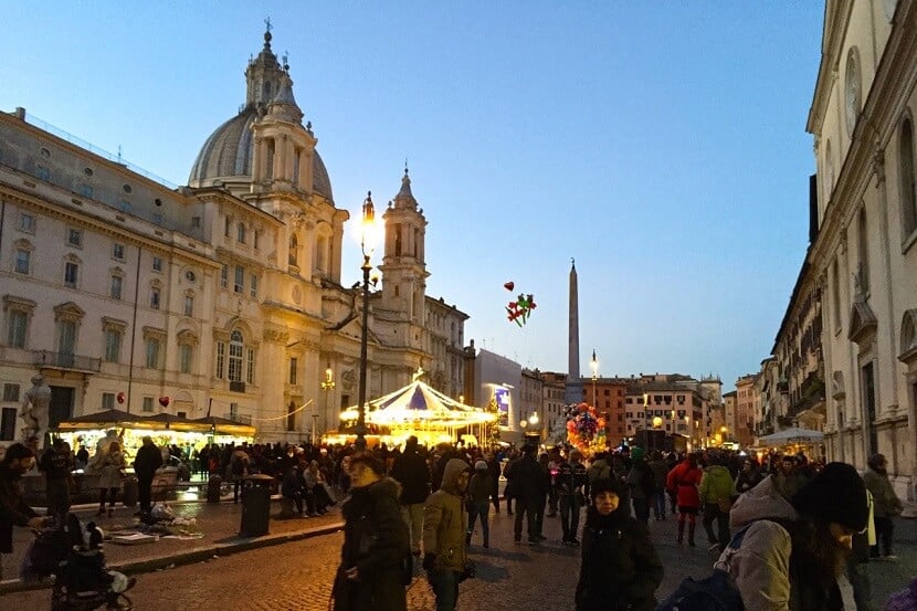 Fim de ano em Roma: Piazza Navona no Ano Novo em Roma