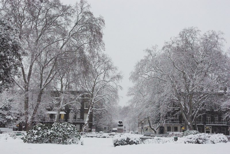 Londres coberta por neve