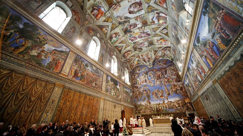 Interior da Capela Sistina no Vaticano