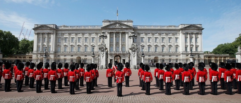 Troca de guarda em frente ao Palácio de Buckingham