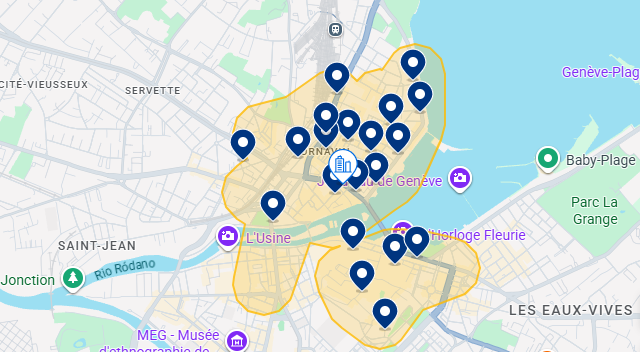 Mapa do Booking de Genebra Mapa do Booking de Genebra