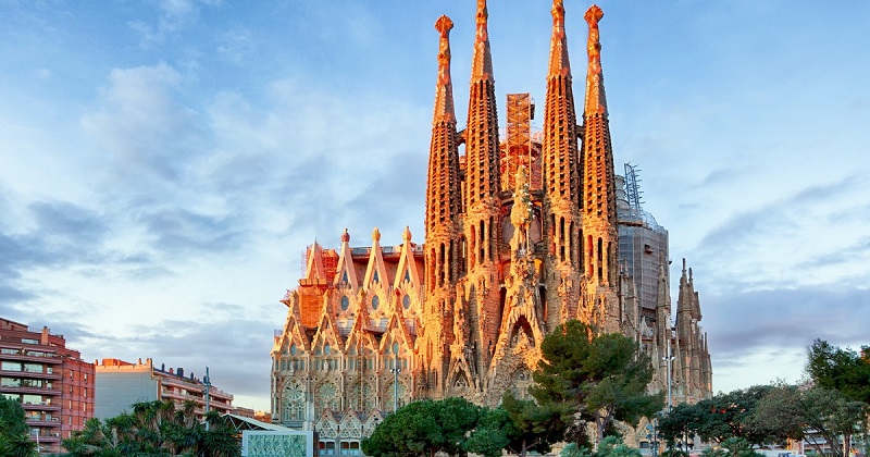 Vista da Sagrada Família de Barcelona