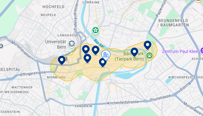 Mapa do Booking de Berna Mapa do Booking de Berna