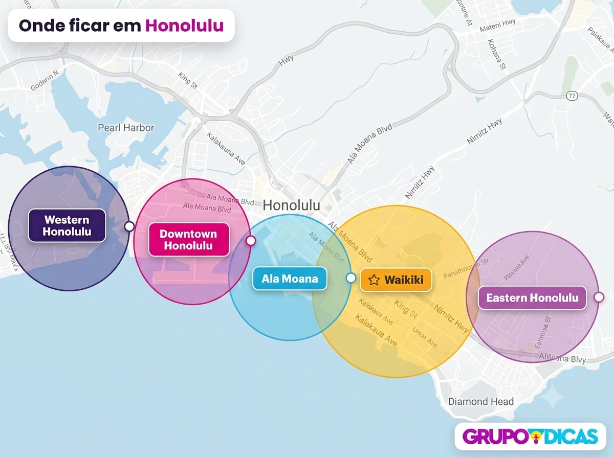 Mapa de Honolulu Mapa de Honolulu