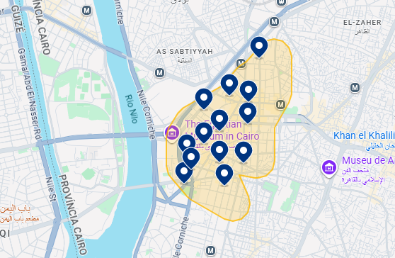 Mapa do Booking de Cairo Mapa do Booking de Cairo