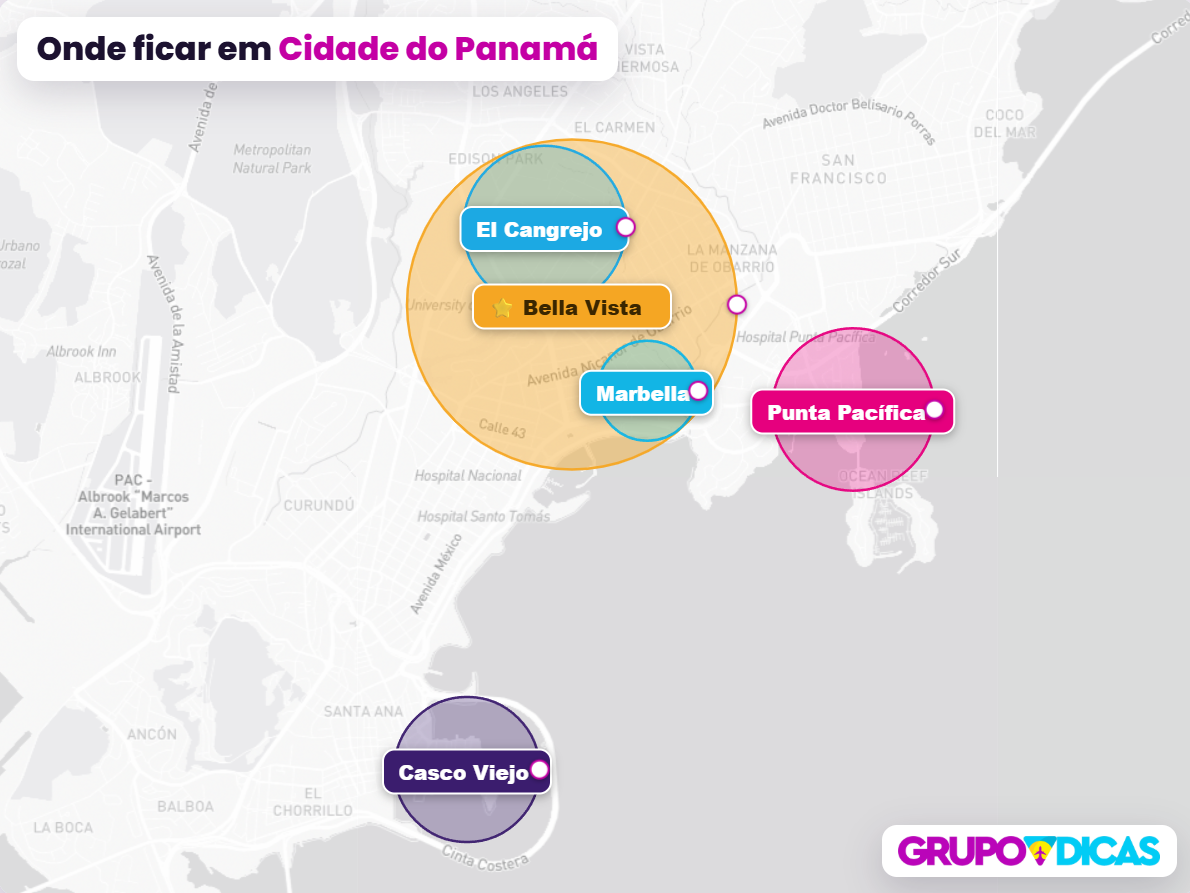 Mapa de Cidade do Panamá Mapa de Cidade do Panamá