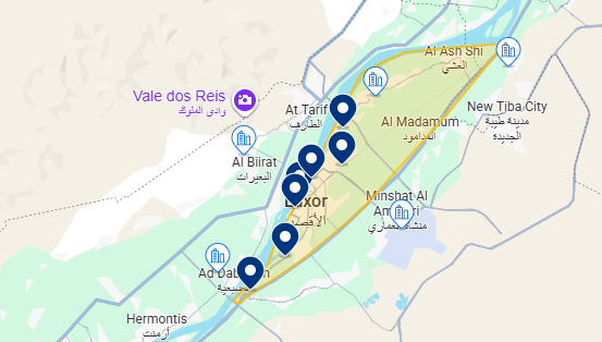 Mapa do Booking de Luxor