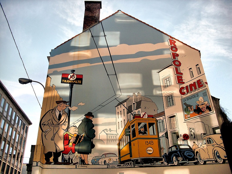 O que fazer em Bruxelas - Ilustração de BD nos murais das ruas 