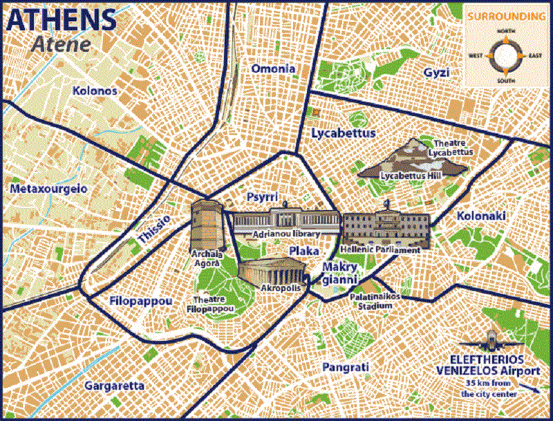 Mapa de Atenas