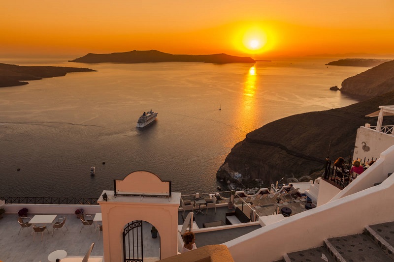 Pôr do sol das ilhas gregas