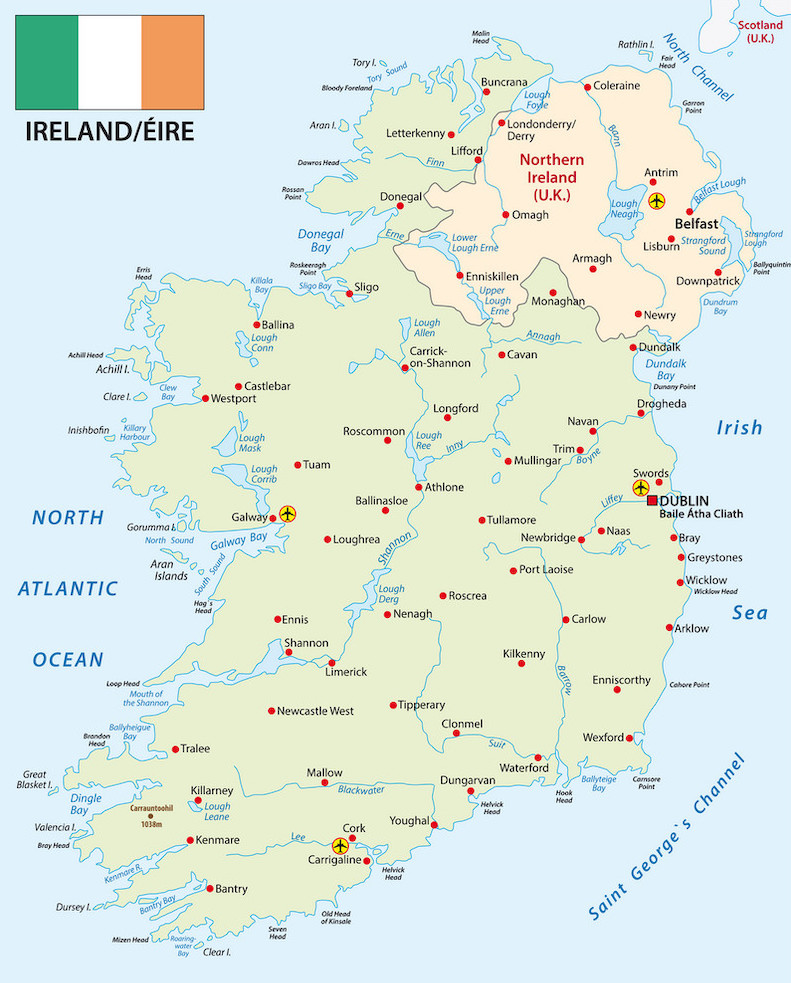 Mapa da Irlanda