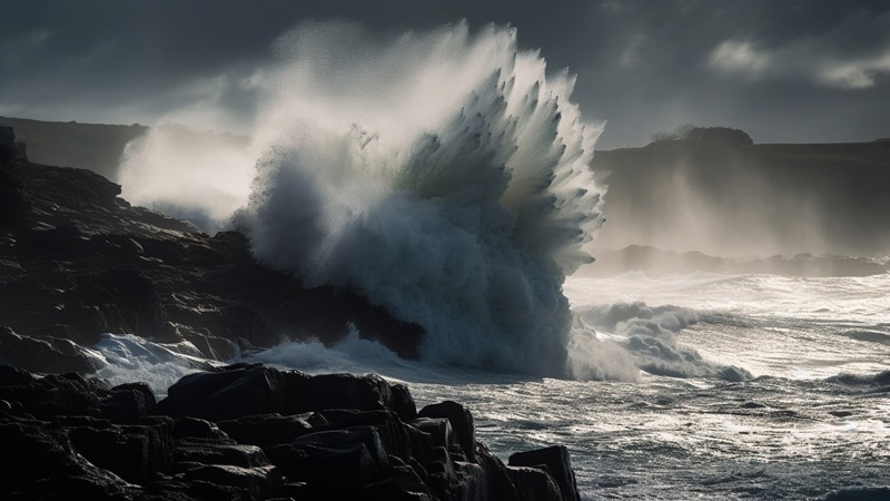 Dramatic sky fuels nature awe inspiring power surge generated by artificial intelligence