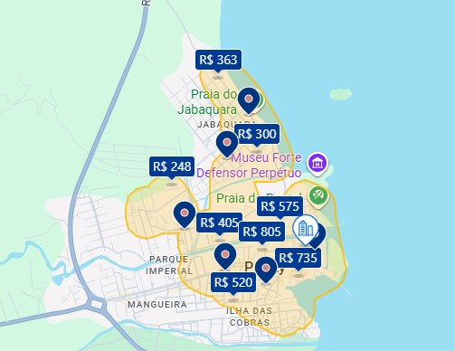 Mapa do Booking de Paraty Mapa do Booking de Paraty