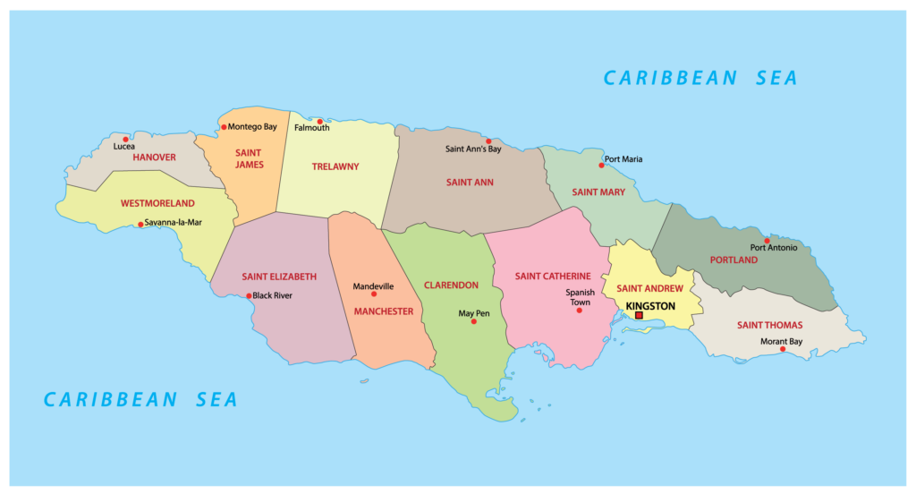 Mapa da Jamaica