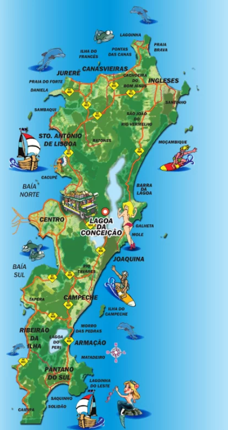 Mapa turístico de Florianópolis