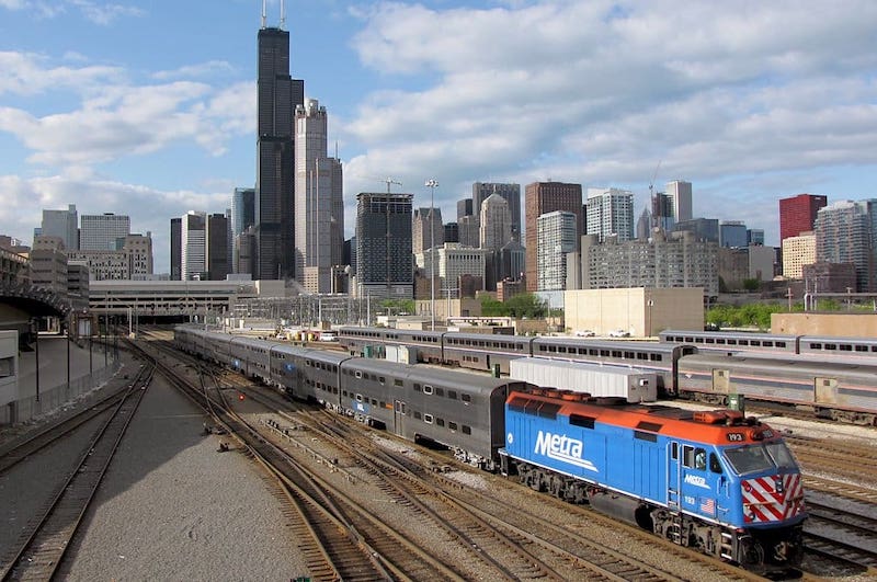 Linhas de trem Metra em Chicago
