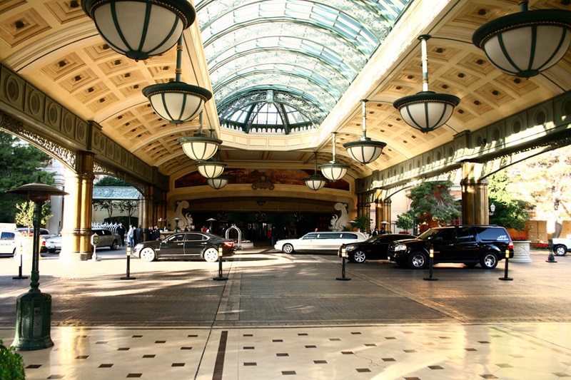 Entrada do hotel Bellagio em Las Vegas