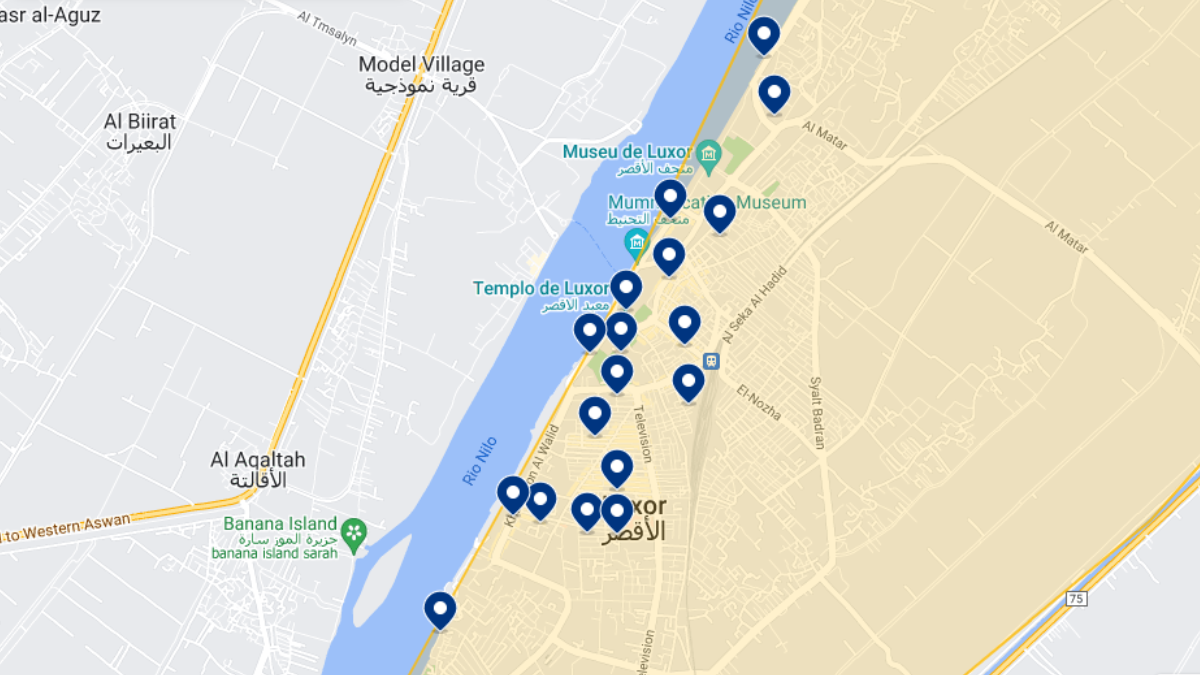 Área favorita dos turistas em Luxor