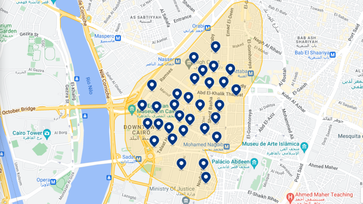 Área favorita dos turistas em Cairo