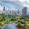 Paisagem de Chicago na primavera