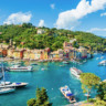 Paisagem de Portofino na Itália