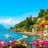 Paisagem de Varenna na Itália