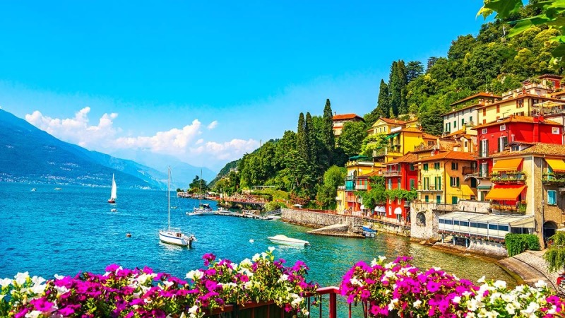 Paisagem de Varenna na Itália