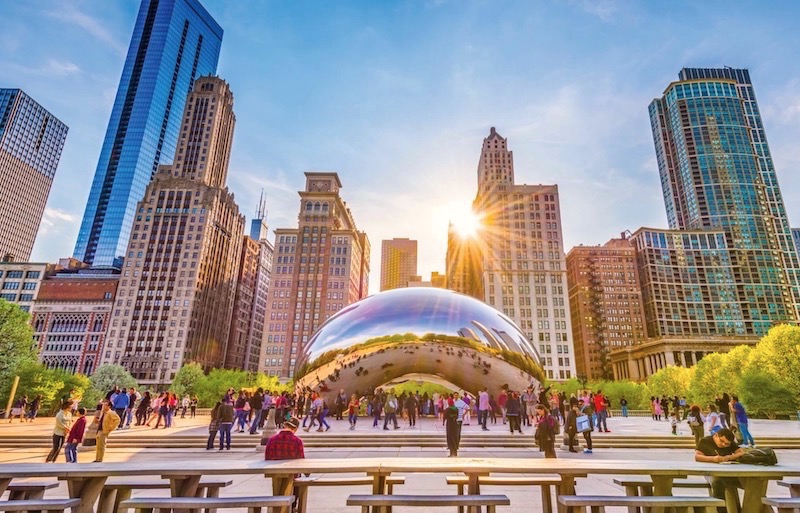 Cloud Gate no verão em Chicago