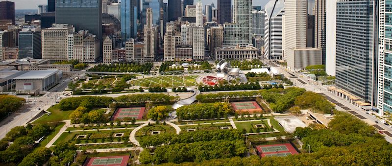 Vista do Millennium Park em Chicago