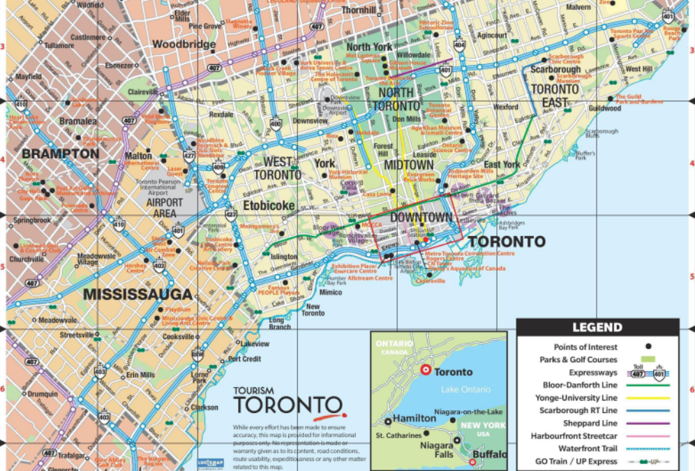 Mapa turístico de Toronto