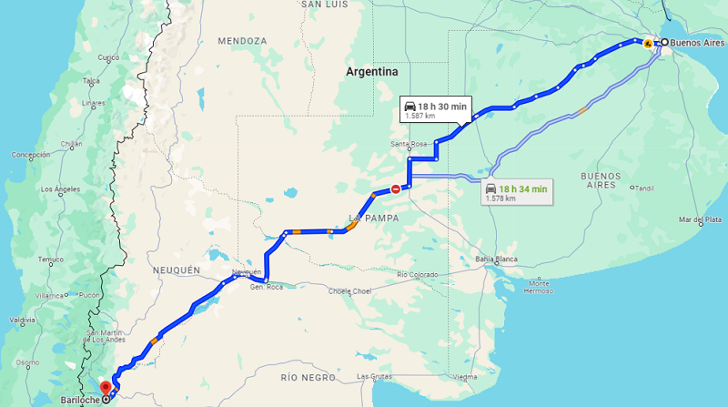 De Buenos Aires para Bariloche de carro