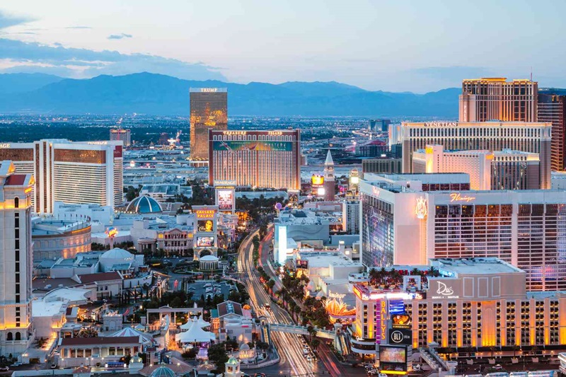 Pôr do sol em Las Vegas em julho