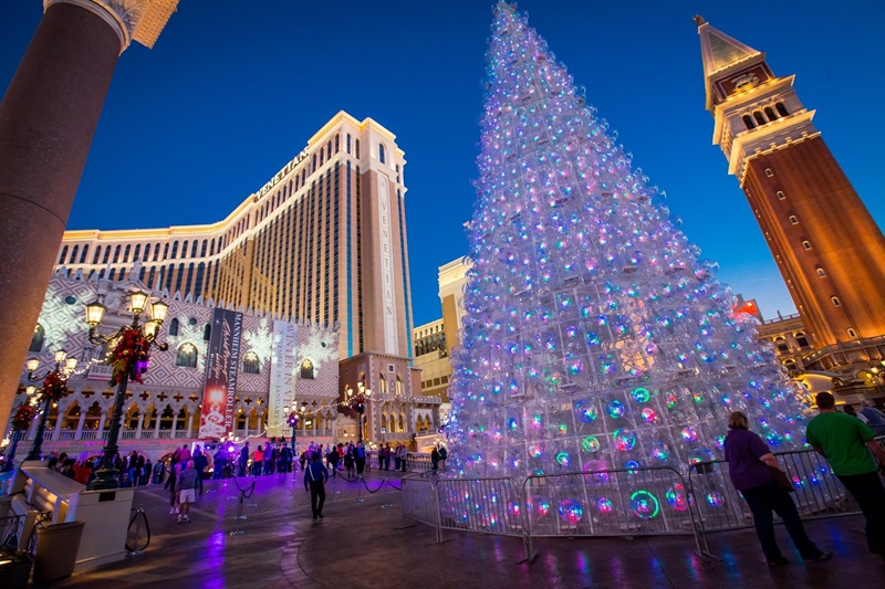 Decoração de Natal no inverno em Las Vegas