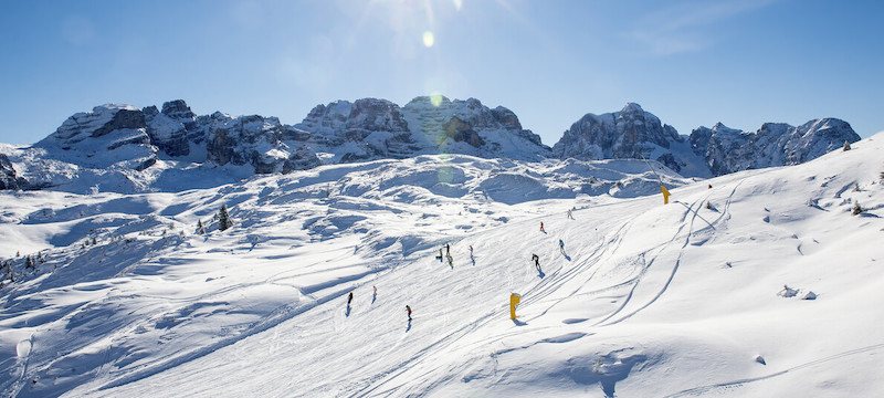 Esqui em Cortina d'Ampezzo na Itália