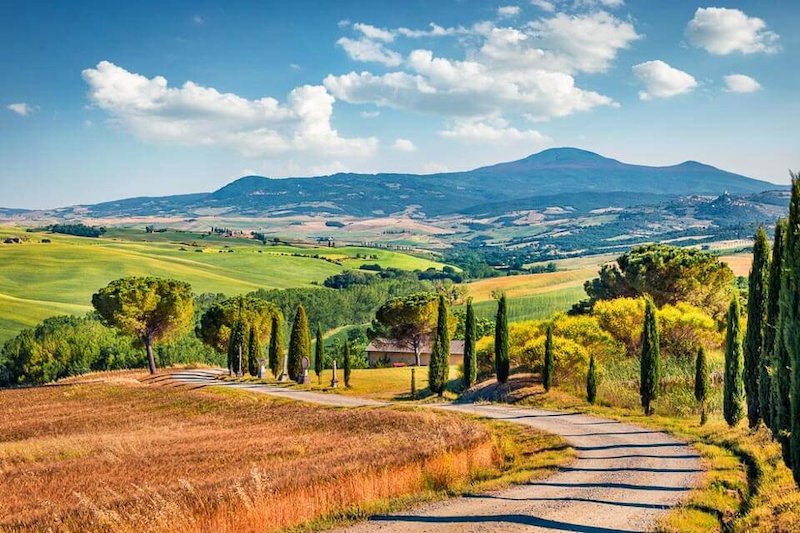 Estrada na Toscana na Itália