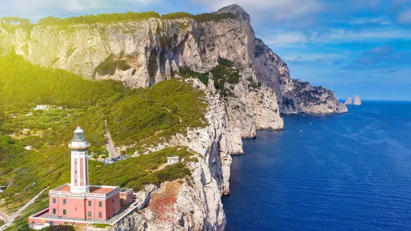 Farol de Punta Carena em Anacapri na Ilha de Capri