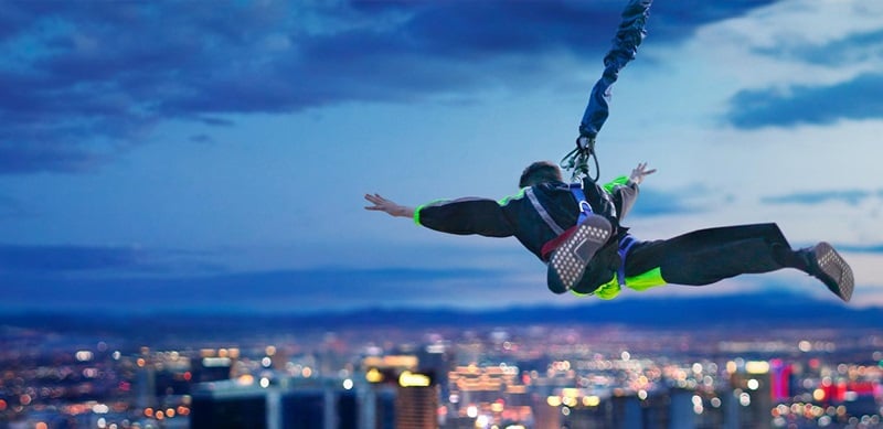 Sky Jump no parque Stratosphere em Las Vegas