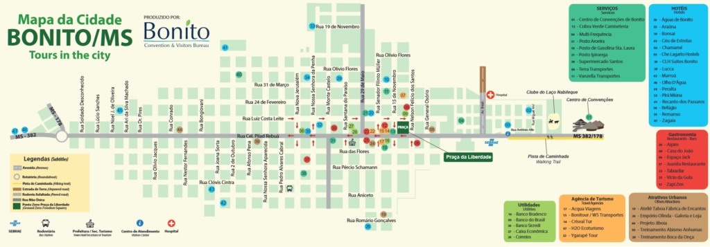 Mapa turístico de Bonito