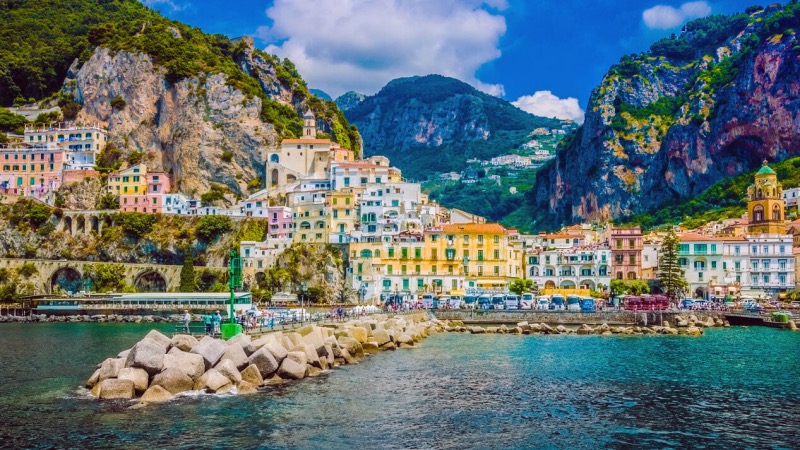 Paisagem de Amalfi na Costa Amalfitana