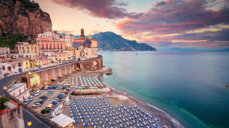 Paisagem da Praia de Atrani em Atrani