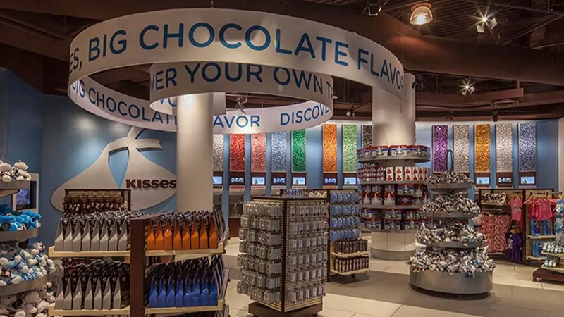 Produtos da loja Hershey’s Chocolate World em Las Vegas