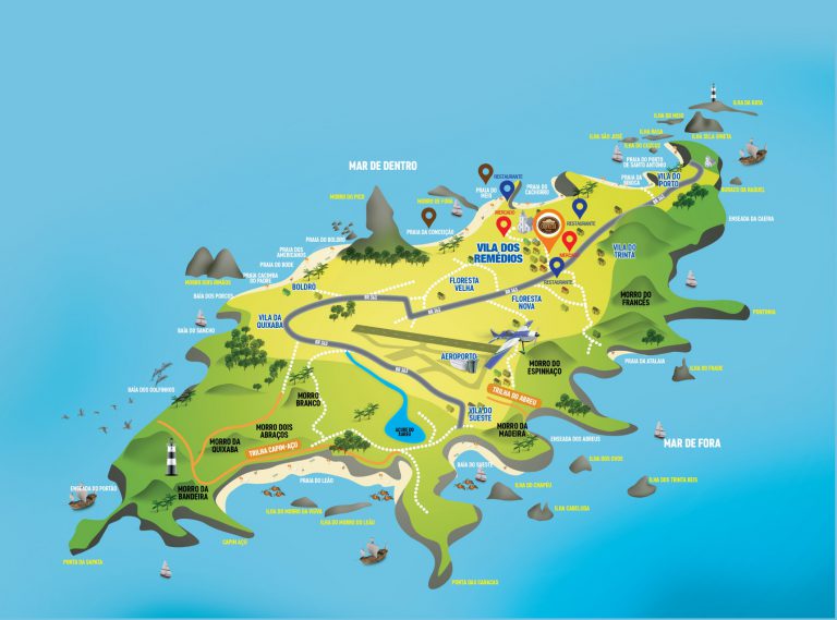 Mapa turístico de Fernando de Noronha