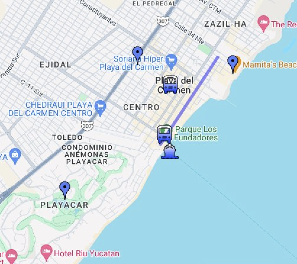Mapa Playa del Carmen