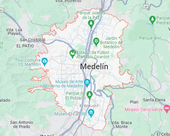 Mapa de Medellín